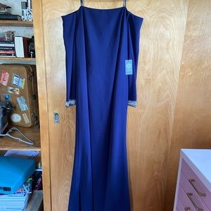 Vince Camuto Royal Blue Gown Gem Detail 18W